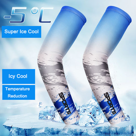 UV Protection Arm Sleeves Cycling Ice Silk Cooling Sleeves (One Pair)