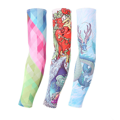 UV Sun Protection Arm Sleeves Sunscreen Sleeves Ice Silk Cooling Breathable Sleeves (One Pair)